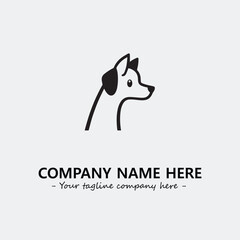 Dog illustration black and white for logo company vector image
