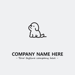 Obraz premium Dog illustration black and white for logo company vector image 