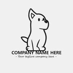 Dog illustration black and white for logo company vector image
