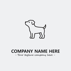 Dog illustration black and white for logo company vector image
