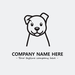 Dog illustration black and white for logo company vector image
