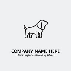 Dog illustration black and white for logo company vector image
