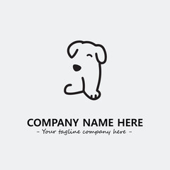Fototapeta premium Dog illustration black and white for logo company vector image 