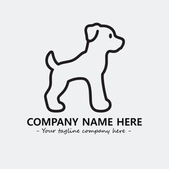 Dog illustration black and white for logo company vector image
