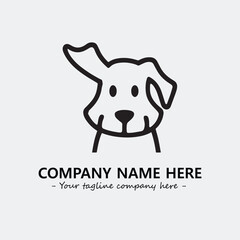 Dog illustration black and white for logo company vector image
