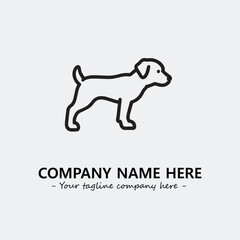 Dog illustration black and white for logo company vector image
