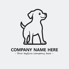 Dog illustration black and white for logo company vector image
