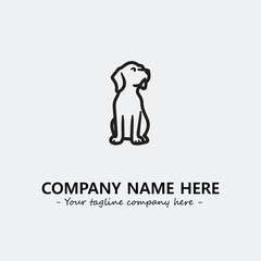 Dog illustration black and white for logo company vector image
