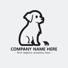 Dog illustration black and white for logo company vector image
