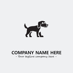 Dog illustration black and white for logo company vector image
