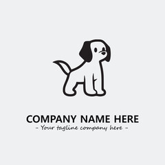 Dog illustration black and white for logo company vector image
