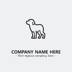 Dog illustration black and white for logo company vector image
