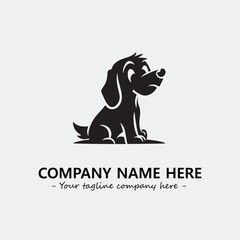 Dog illustration black and white for logo company vector image
