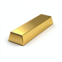 Shiny gold bar isolated on white background