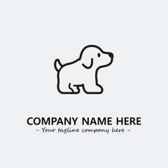 Dog illustration black and white for logo company vector image
