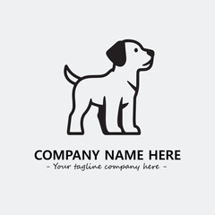 Dog illustration black and white for logo company vector image
