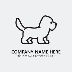 Dog illustration black and white for logo company vector image

