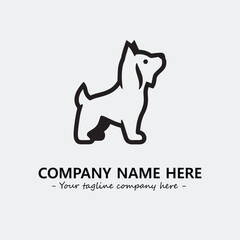 Dog illustration black and white for logo company vector image
