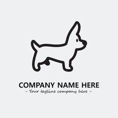 Dog illustration black and white for logo company vector image
