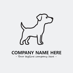 Dog illustration black and white for logo company vector image
