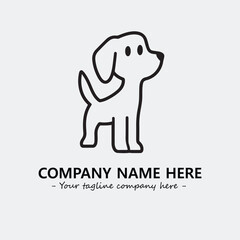 Dog illustration black and white for logo company vector image
