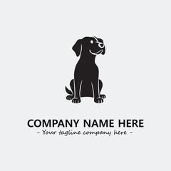 Dog illustration black and white for logo company vector image
