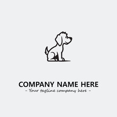 Dog illustration black and white for logo company vector image
