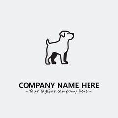 Dog illustration black and white for logo company vector image
