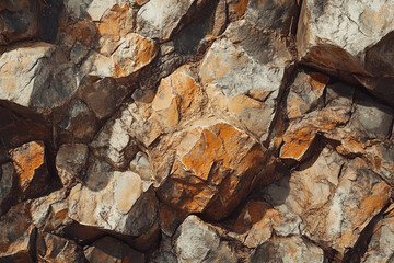 Close-Up View of Rocky Surface with Orange and Grey Tones
