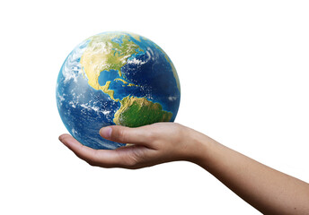 Hand Holding Planet Earth, Environmental Conservation Concept