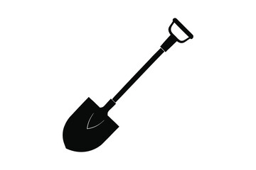 shovel silhouette vector isolated on white background