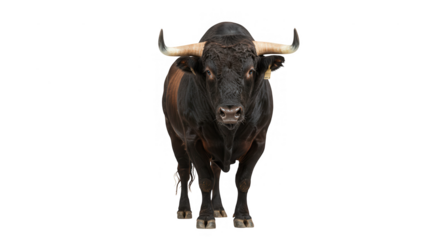 touro preto com chifre fundo transparente