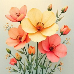  Hand-Drawn Flower Collection – Elegant Botanical Illustrations