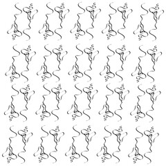 Seamless rose pattern. Repeating flower shape. Decorative bloom vector. Botanical line symbol.