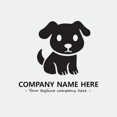 Dog illustration black and white for logo company vector image
