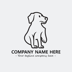 Dog illustration black and white for logo company vector image
