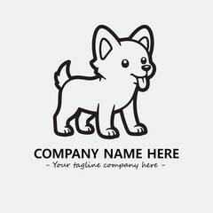 Dog illustration black and white for logo company vector image
