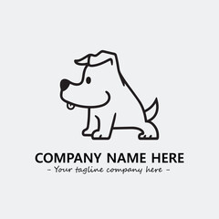 Dog illustration black and white for logo company vector image
