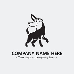 Dog illustration black and white for logo company vector image

