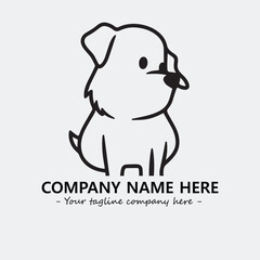 Dog illustration black and white for logo company vector image
