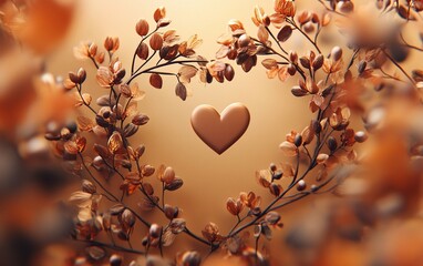 HeartShaped Autumnal Floral Arrangement ideal for modern website hero section designs