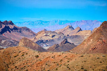 Desert Mountain Ridges Nevada Aerial Sweeping View