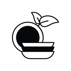 Eco Dishware icon vector stock illustration