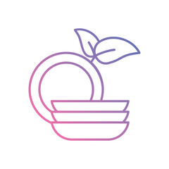 Eco Dishware icon vector stock illustration