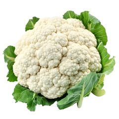 Fresh Cauliflower Vegetable Isolated on Black Background,