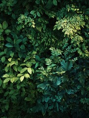 Dense Green Foliage with Various Leaf Shapes