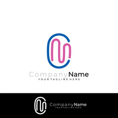 Fototapeta premium CM logo with line , letter C and M logo with company design