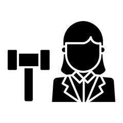 lawyer woman Solid icon