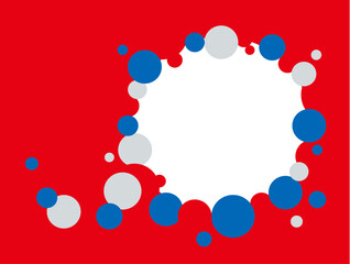 大阪EXPO万博スタイルの青と赤のイラストフレームベクター背景10

