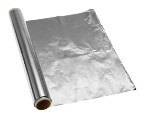 Roll of aluminum foil isolated on white